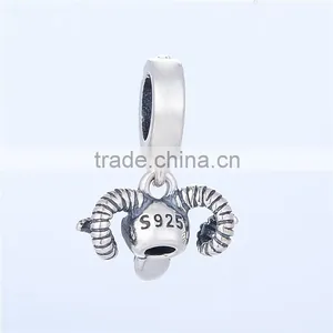 S164 Globalwin Diysterling Jewellery Silver Goat Head Pendant thumbnail-2
