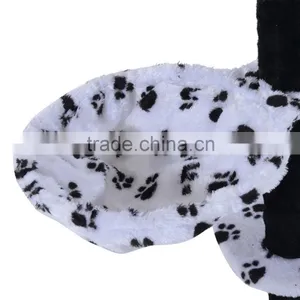 PawHut 60" Multilevel Cat Tree Condo - Beige/Brown Dots thumbnail-4