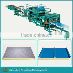 Corrugated Iron Roofing Sheet Continuous PU Sandwich Panel Making Machine/PU Sandwich Panel Machinery thumbnail-1