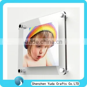 Wall Mount Baby Picture Frames With Screws Square Acrylic Photo Frame Glass Wall Mount Picture Frames thumbnail-1