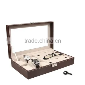 Chinese Factories Wholesale Custom PU Leather Jewelry Box, Multi-function Watch Boxes, Glasses Boxes thumbnail-1