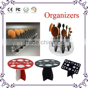 Red/white/black Acrylic Holder for Makeup Brush Tools Portable Makeup Brush Stand thumbnail-1