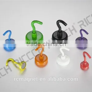 Yellow Magnetic Hooks,Strong Neodymium Rubber Coated Pot Magnet thumbnail-3