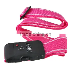 2m 3Dial Combination TSA Black Lock Luggage Suitcase Secure Safe Strap Belt Pink thumbnail-1