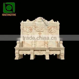 Natural Stone Benches With Big Backrest thumbnail-1