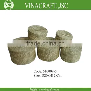 Round Seagrass Storage Packaging Box thumbnail-1