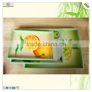 Set Vivid Pictures Fruit Rectangle Shape Wood Tray thumbnail-6
