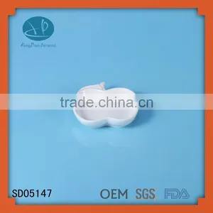 Round Mini Ceramic Dish,apple Shaped Dish,apple Dish,small 'bread' Plate,ceramic Snack Dish thumbnail-1