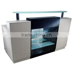 Nail Salon Reception Desk Solid Wood Office Table Design Receptionist Table F-2733 thumbnail-1