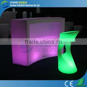 Computer Control Low Cocktail Bar Counter Glowing LED Bar Table With Stool thumbnail-4