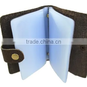 Leather Cover Bulk Plastic Bussiness Card Holder With Leather Embossed thumbnail-2