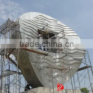 Outdoor Large Stainless Steel Chinese Coin Style Sculpture thumbnail-1