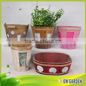 Cheap New Garden Decor Customizable Wooden Barrel Planter thumbnail-1