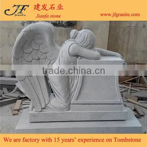 Chinese Grey Granite Modern Weeping Angel Headstone Designs thumbnail-1