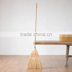 5 Stitches Long Handle Natural Sorghum Corn Broom thumbnail-1