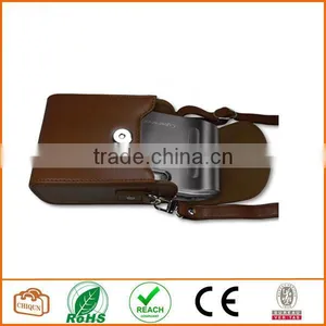 Premium Leather [Deluxe Box] Protective Compact Case With Magnetic Closure and Strap Compatible With Digital Camera Dark Brown thumbnail-3