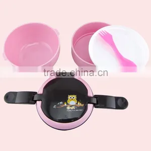 850ML Double Layers High Quality Round Plastic Bento Lunch Box thumbnail-3