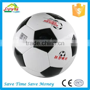Black and White Rubber Bladder Outdoor Soccer Ball for Adults thumbnail-1