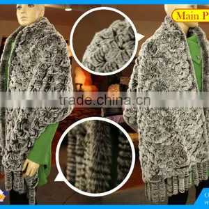High Quality Knitted Rex-Rabbit Scarf thumbnail-3