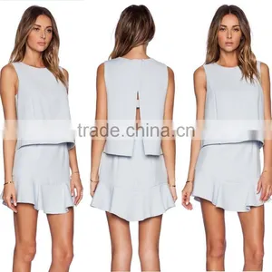Women Sleeveless Dress With Skirt Outfit in Crystal Blue thumbnail-1
