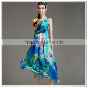 2014 Customize Colourful Design Latest Pattern Digital Printed Fashion Dress thumbnail-1