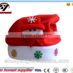 Custom Festival Decoration Silk Printing Christmas Santa Claus Hat For Kids thumbnail-3