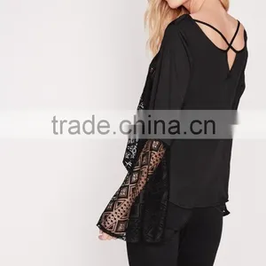 OEM Service Wholesale Korean Style Fancy Lace Blouse thumbnail-5