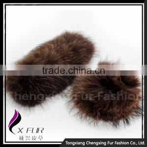 CUFF-2D Cute And Lovely Mongolian Raccoon Fur Fur Cuff / Bracelet thumbnail-1