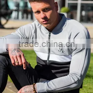 Fashion Style Mens 100% Polyester Baseball Jacket Full Zipper Tracksuit Top Panel Raglan Long Sleeve Hoodie Jacket thumbnail-4