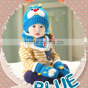 TC13004 Latest Fashion Baby Knitted Beanie Hat With Winter Warmed Scarf and String Mittens thumbnail-6