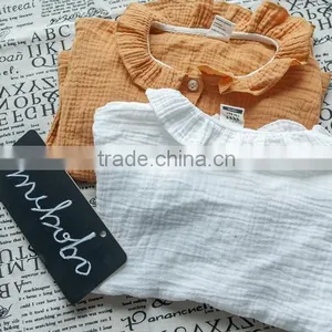 1-6 Years 2017 New Wholesale Autumn Cotton Full Sleeves Solid Color Girls Blouses thumbnail-2