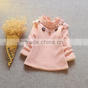 Cotton and Cashmere Coat Girls Lace Collars Agaric Children Coat thumbnail-3