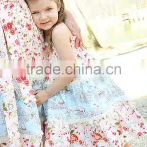 2017 Printed Matching Mother Daughter Clothes Plus Size Maxi Dress thumbnail-4