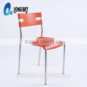LS-4015 Low Price Modern Dining Room Plastic Chair With Low Back Fancy Wholesale Stacking Chair thumbnail-2