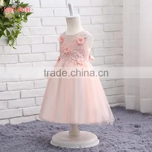 China Supplier Short Pink Flower Girl Dress for 4 Years Girl thumbnail-1