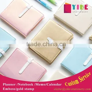 Custom PU Cover Portable Planner Reusable Personal Journal Notebook With Metal Buckle Emboss Logo thumbnail-1