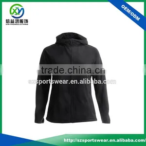 Hot Selling Black Color Cotton With Spandex Women Sport Hoody With Full Zipper thumbnail-1