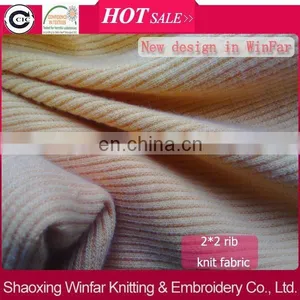 Winfar China Wholesale Hot Sale Poly&spandex 2*2 Knit Rib Knit Fabric thumbnail-1