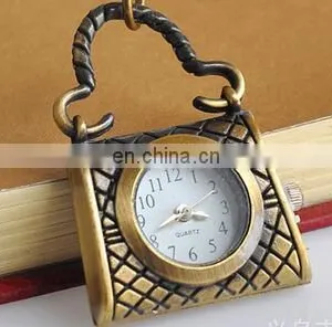Women's Handbags Watch Coin Bag Shaped Luxury Pocket Watch Top Quality Antique Bronze Handbag Pendant Pocket Watches thumbnail-4
