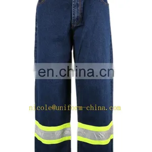 100% Cotton Jeans Pants Reflective Tapes Pants thumbnail-1