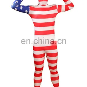 New American USA Team Flag Spandex Lycra Full Body Zentai Suits World Cup thumbnail-1