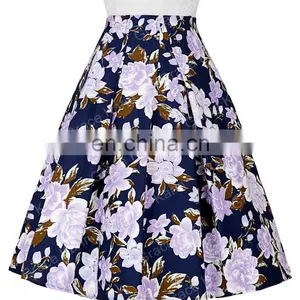 Grace Karin Occident Women Vintage Retro Floral Pattern Cotton Skirt 9 Patterns CL008925-2 thumbnail-4