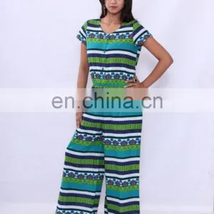 Printed Cotton Designer Jumpsuit thumbnail-2