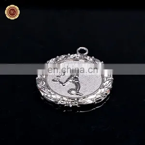 WR Awards Accessory Metal Medal Model Craft Wholesale Silver Foil Soccer Medal With Ribbon thumbnail-1