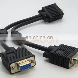 1 VGA Male to 2 VGA Female VGA Monitor Y Splitter Cable thumbnail-3