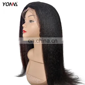 Cheap Remy Lace Front Wig Yaki-Kinky Straight Lace Front Human Hair Wig For Wholesale thumbnail-2