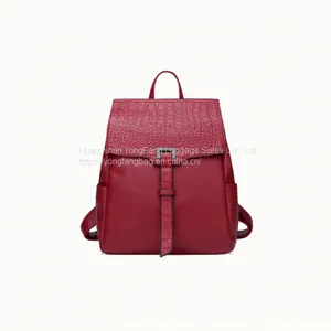 European and American Fashion Backpack Spring and Summer New Women's Bag Crocodile-print Leather Shoulder Bag thumbnail-1