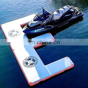 Customized Inflatable Motor Boat Jet Ski Floating Pontoon Dock for Sale thumbnail-3