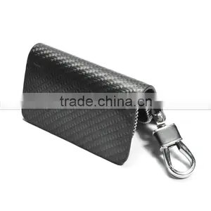 Wholesale Streamline Carbon Fiber Smooth Zipper Key Bag thumbnail-3