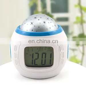 Muti-colors Digital Thermometer Led Star Sky Projector Clock thumbnail-5